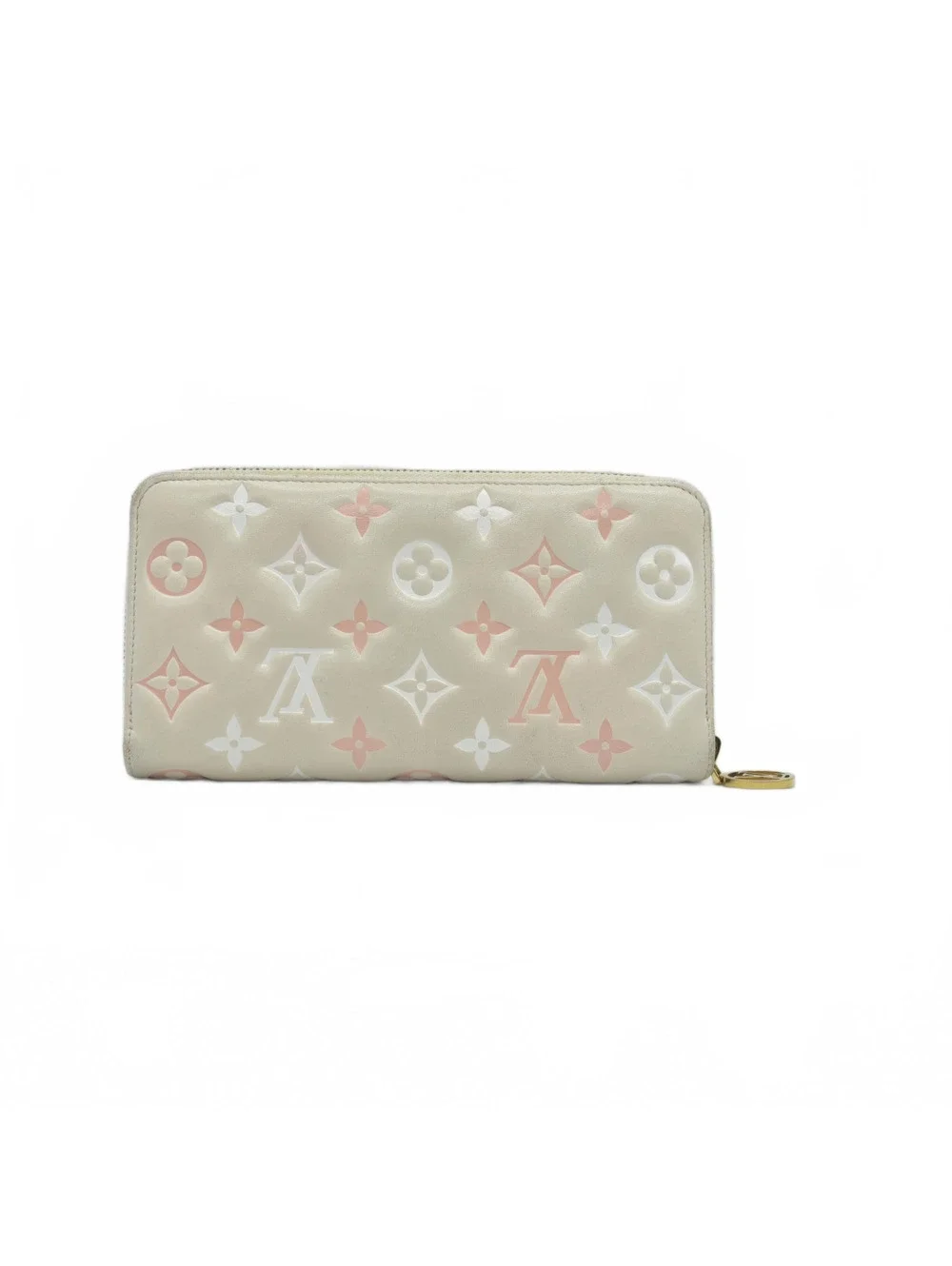 $1490 Louis Vuitton Tricolor Monogram Embossed LambskinZippy